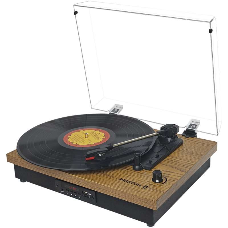 Tourne-disque Bluetooth 36 cm en bois