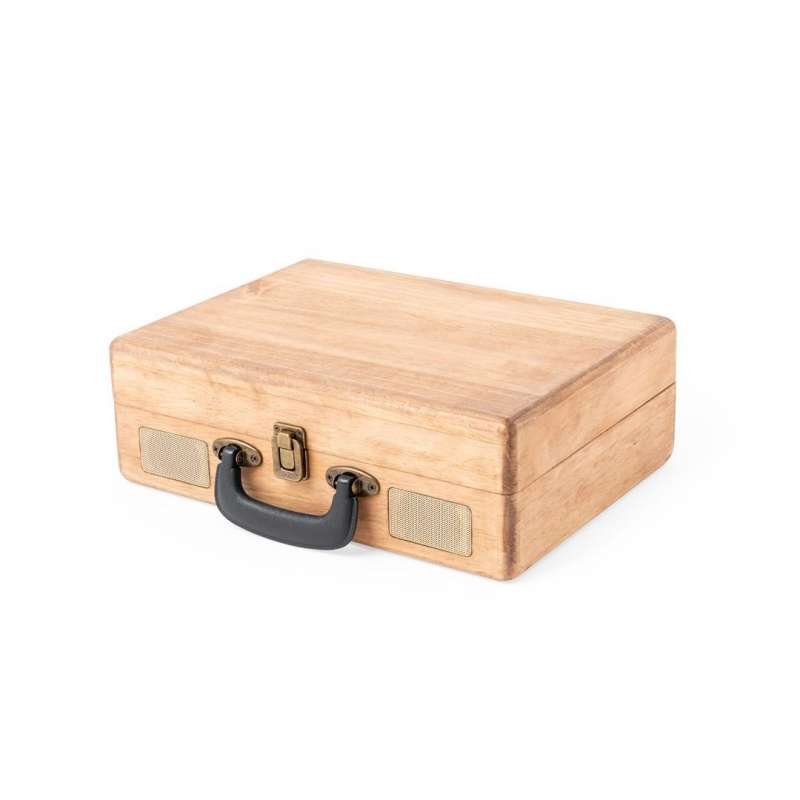 Platine vinyle portable avec mallette en bois