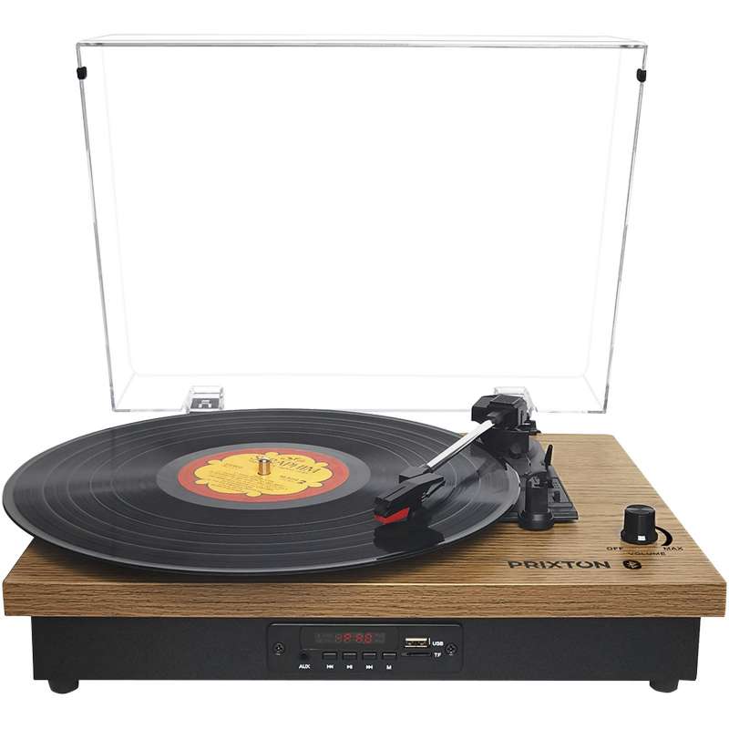 Tourne-disque Bluetooth 36 cm en bois