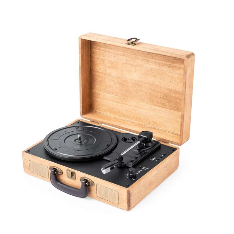 Platine vinyle portable avec mallette en bois
