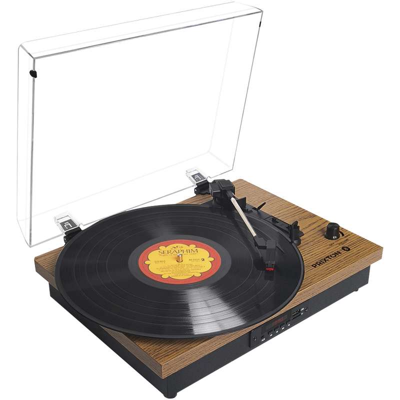 Tourne-disque Bluetooth 36 cm en bois