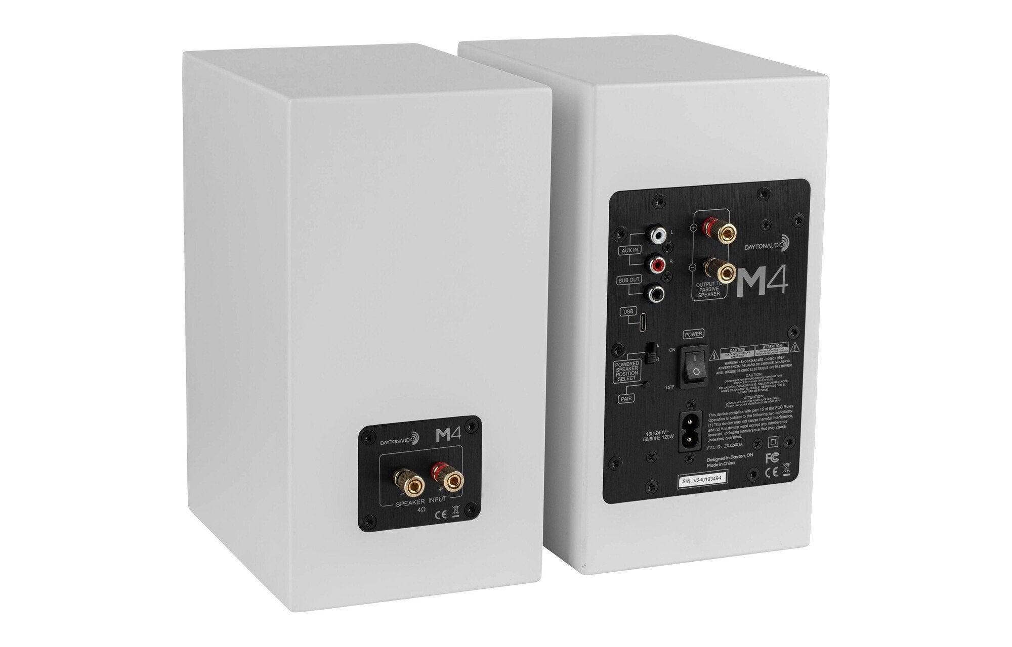 Enceintes bibliothèque actives Blanc