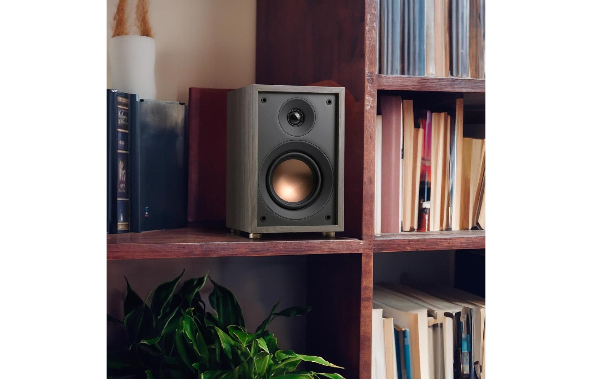 Enceintes bibliothèque Noyer